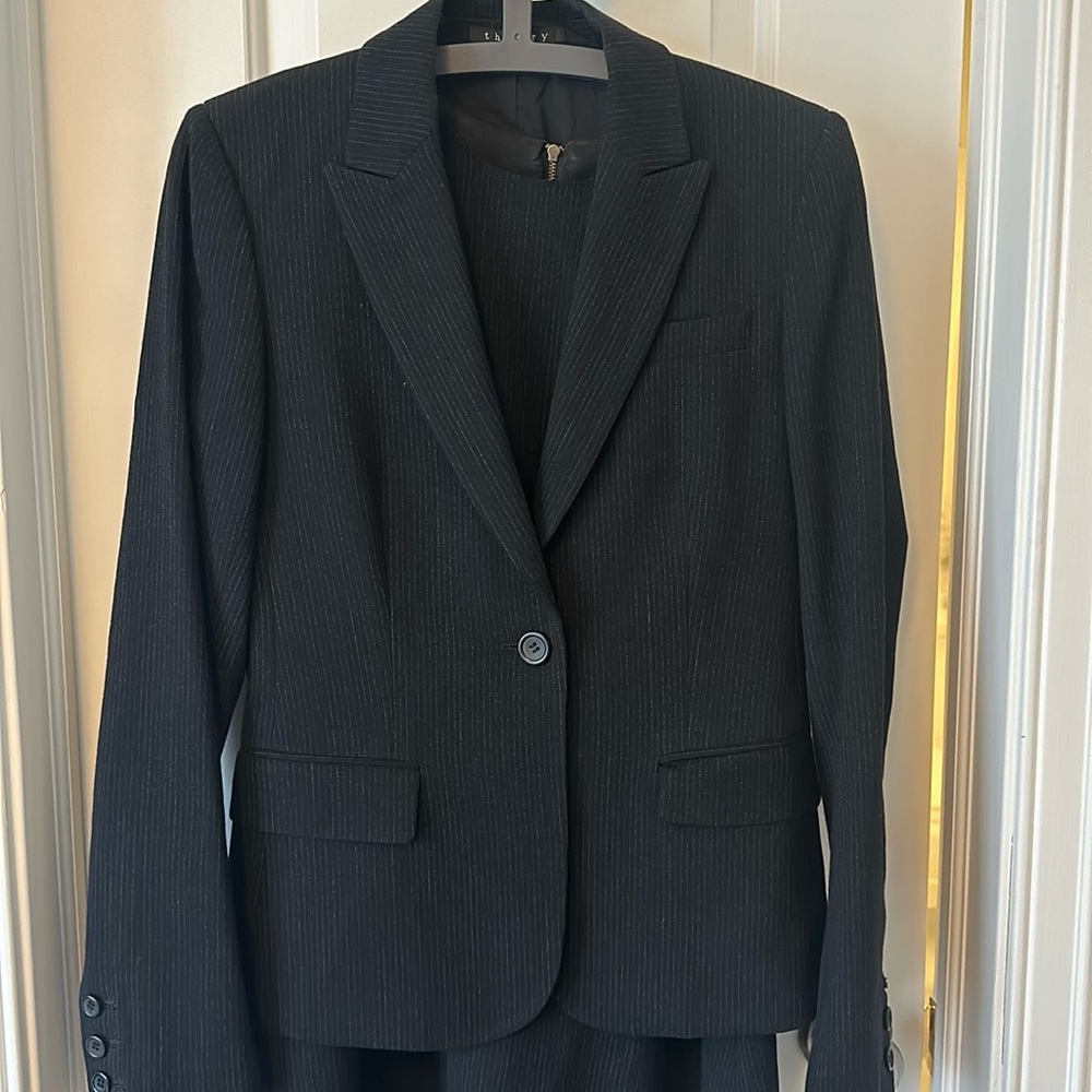 Theory Striped Dress Suit Set - Dress 2, Jacket 4